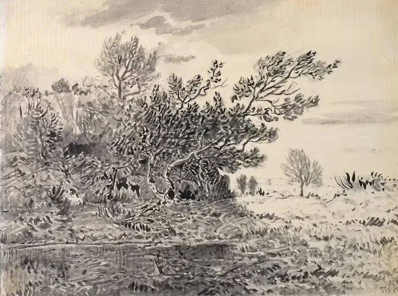 Landscape with a Pond by Théodore Rousseau — digital art print download