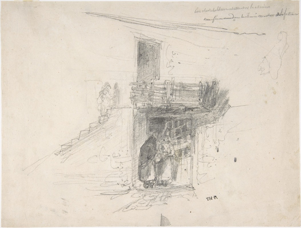Two Women Talking in a Doorway — Théodore Rousseau
