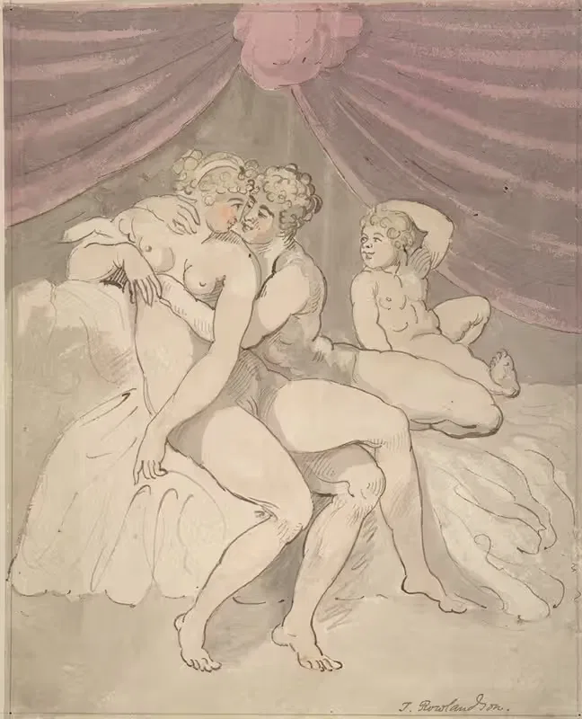 Nude Couple Embracing by Thomas Rowlandson, 1780–1827 — digital art print download
