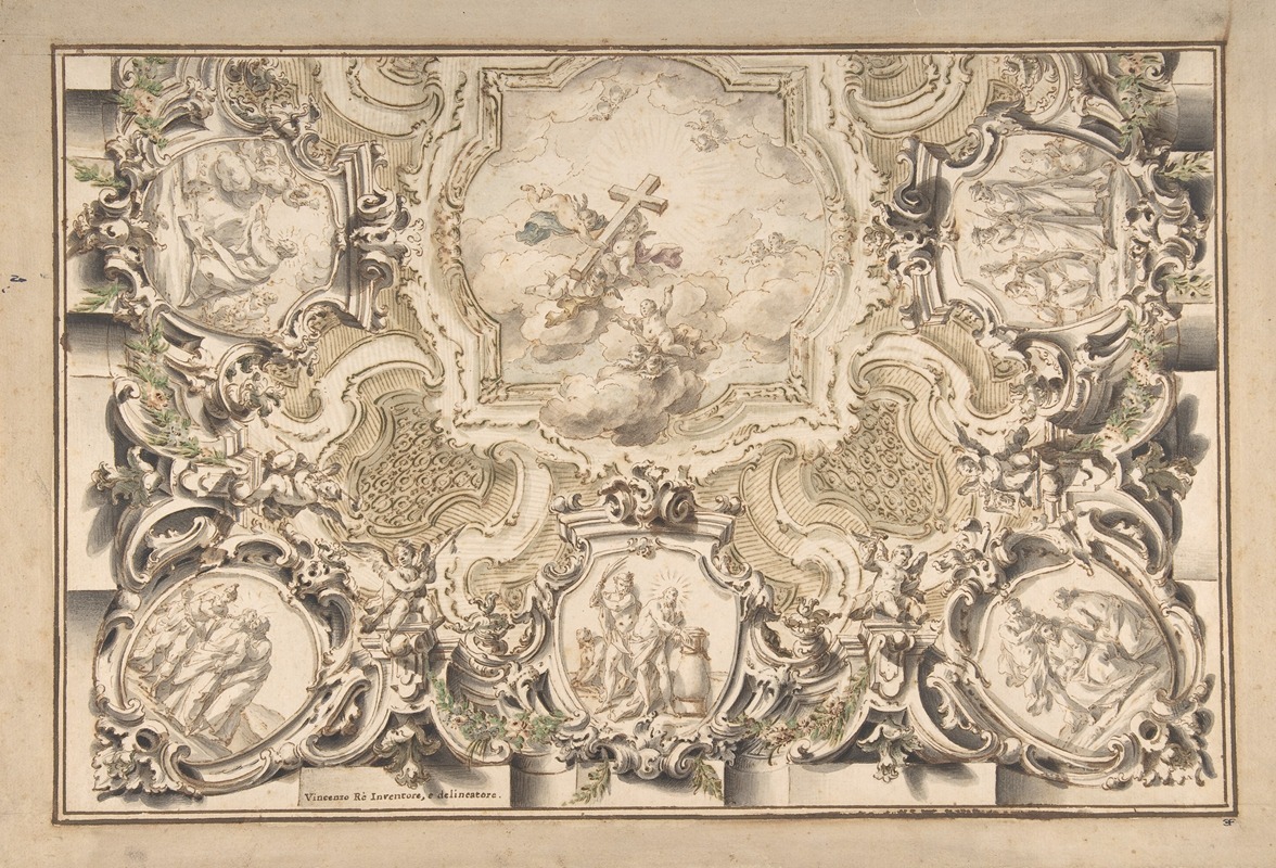 Design for a Church Ceiling by Vincenzo dal Re, 1700–1762 — digital art print download