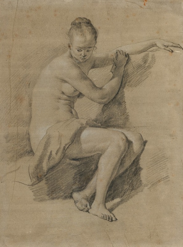 Seated Female Nude by Адриан ван де Вельде, 1660–1670 — digital art print download