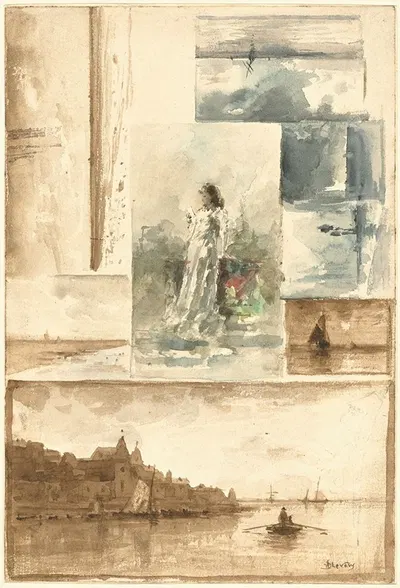 A Trompe l’oeil Collage by Альфред Стивенс, 1890 — digital art print download