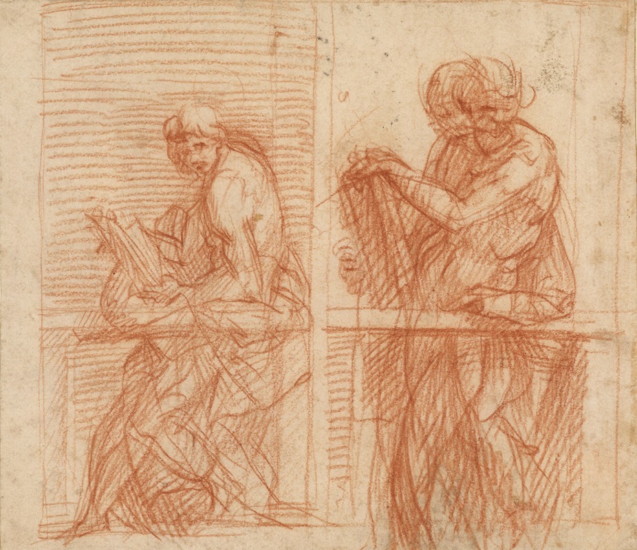Study of Figures Behind a Balustrade by Андреа дель Сарто, 1522 — digital art print download