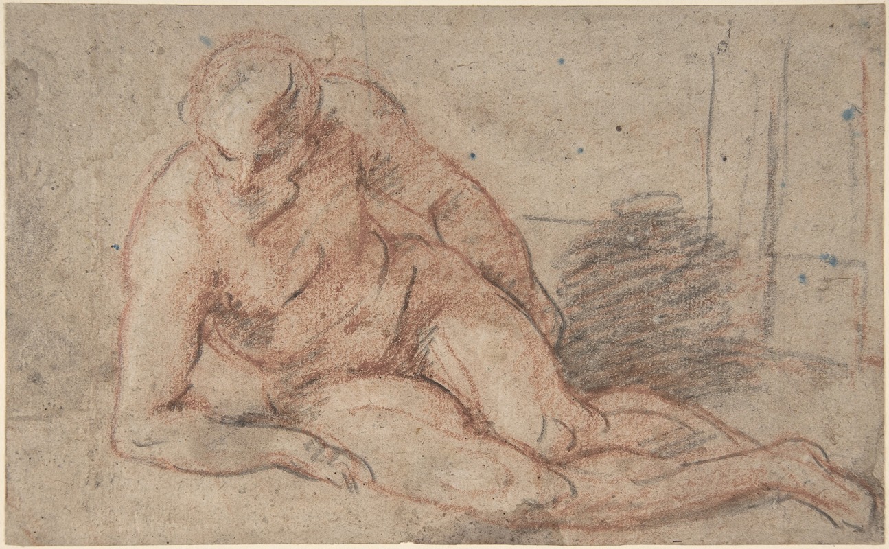 Reclining Nude Figure by Jean-Antoine Watteau — digital art print download