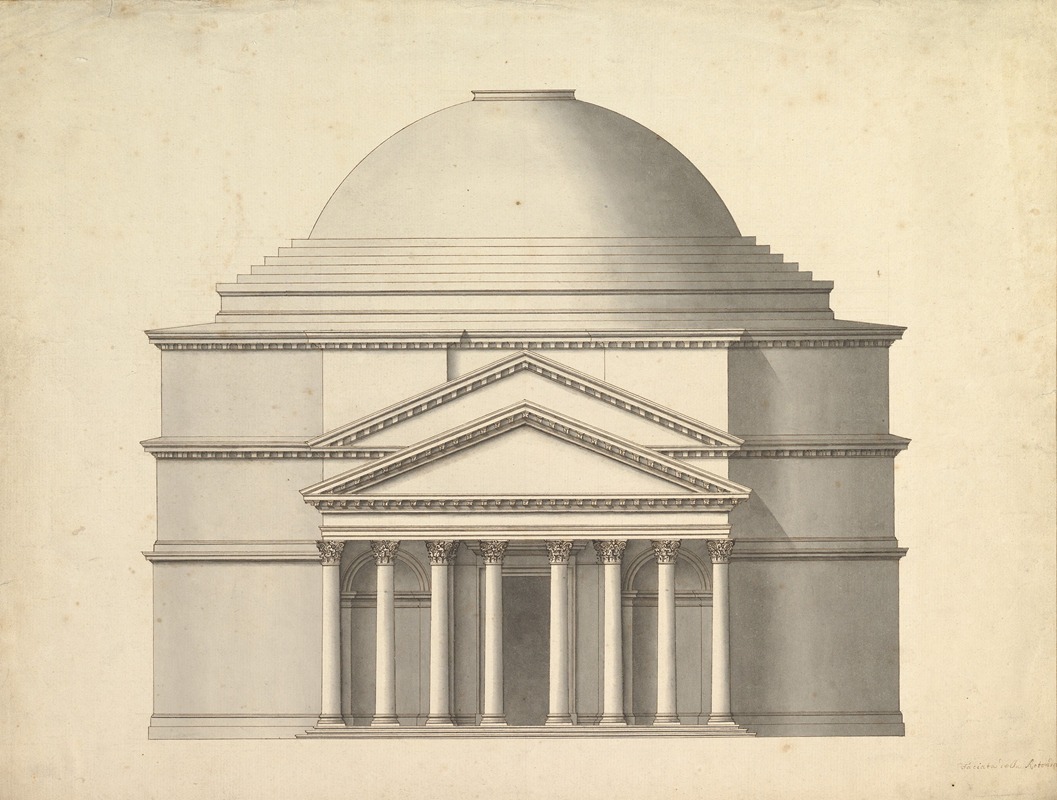 Facade of a Rotunda by Antonio Maria Visentini, 1688–1782 — digital art print download