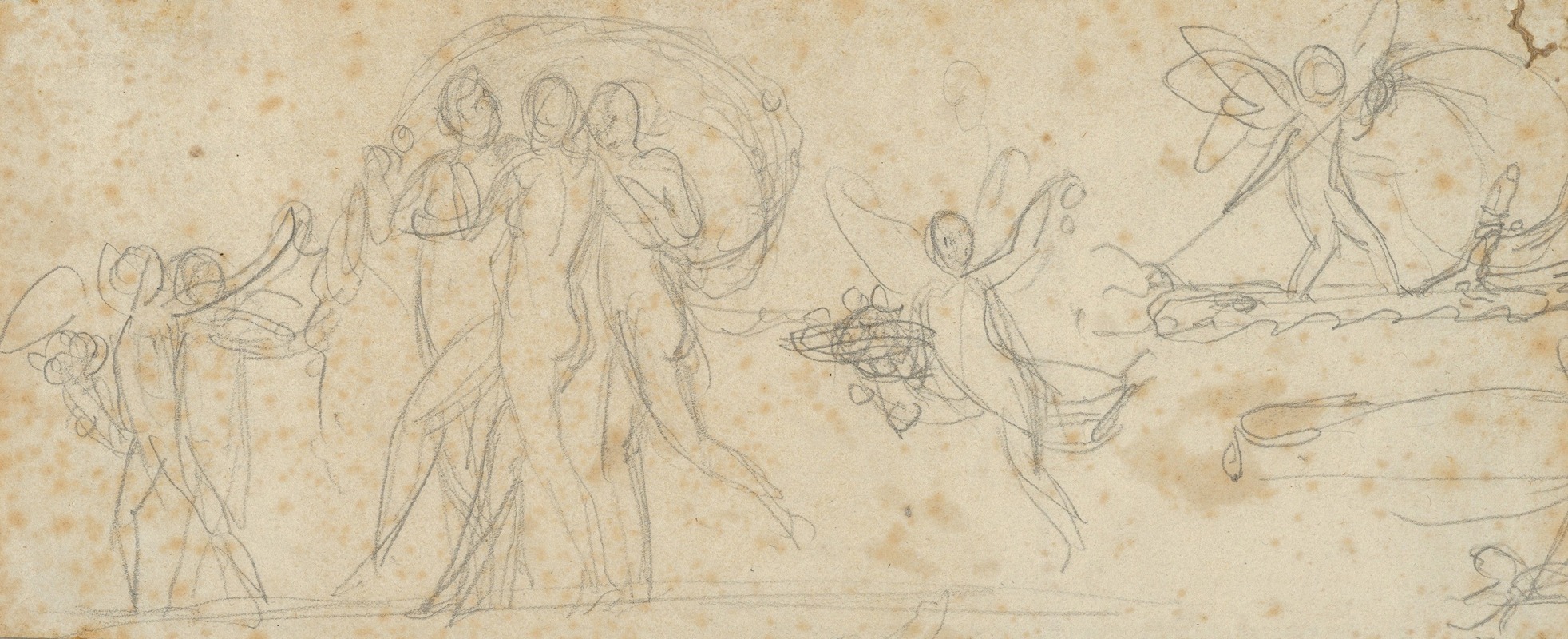 The Three Graces and Putti by Bertel Thorvaldsen — digital art print download