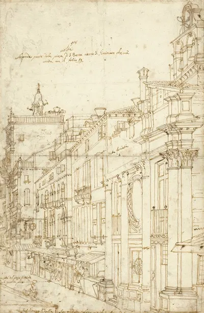 The Campo S. Basso; The North Side with the Church by Каналетто, 1740 — digital art print download