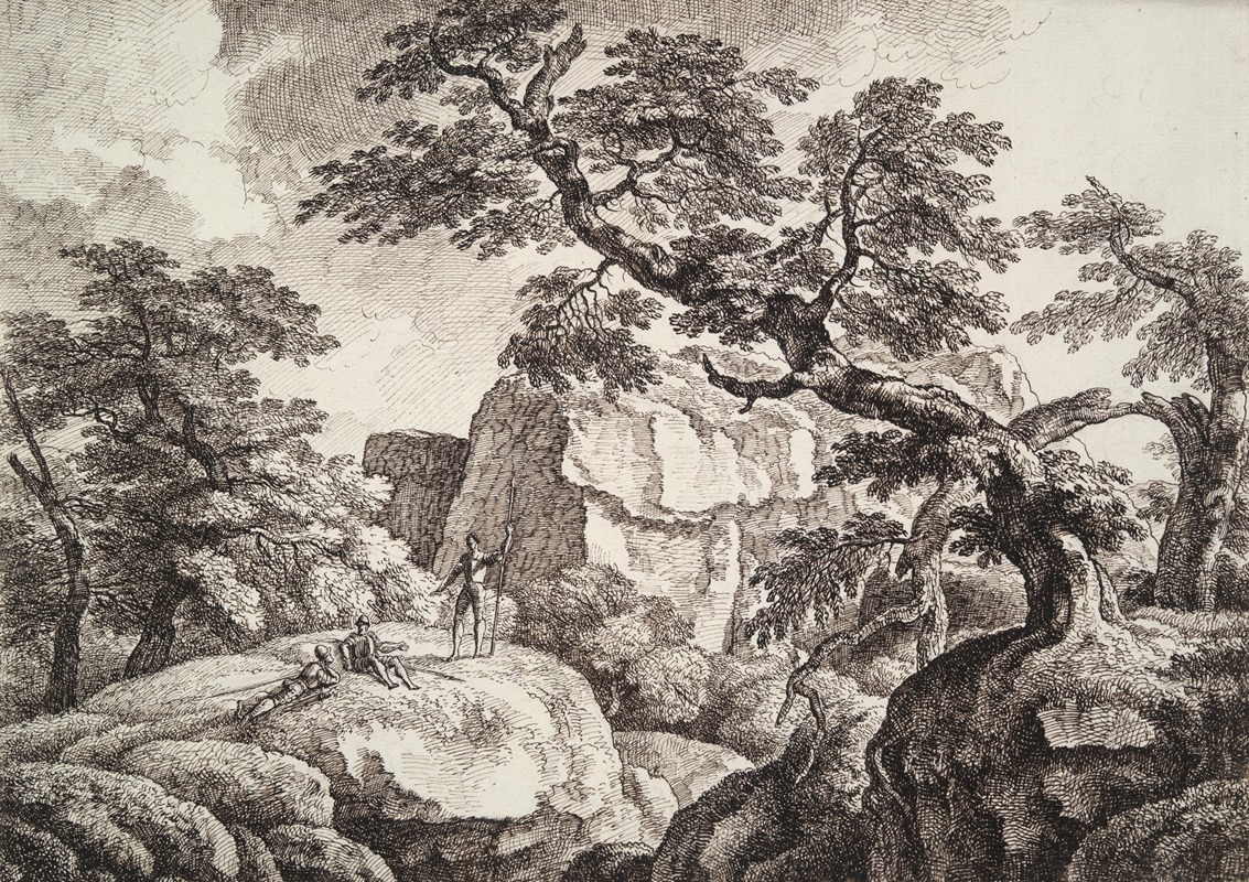 Three Soldiers in a Hilly Landscape — Carl Wilhelm Kolbe the elder