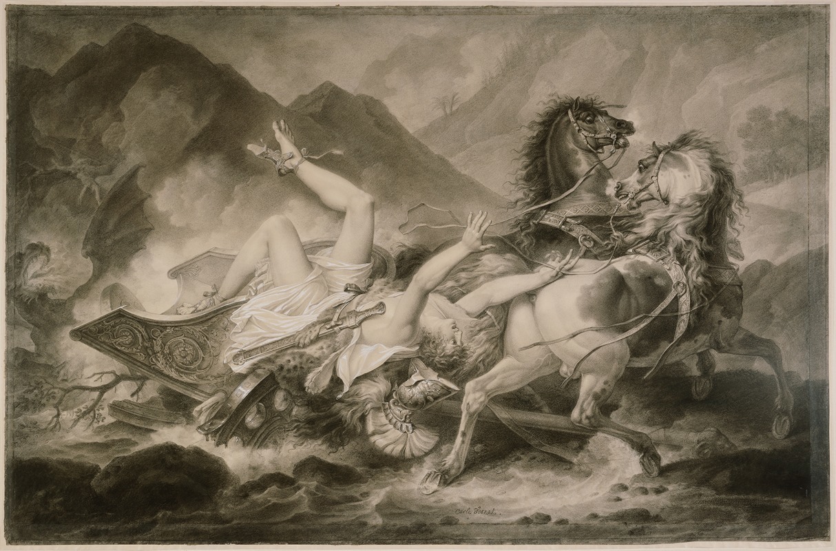 Death of Hippolytos — Carle Vernet