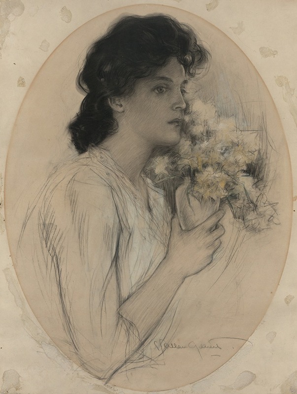 Girl with Flowers — Charles Allan Gilbert