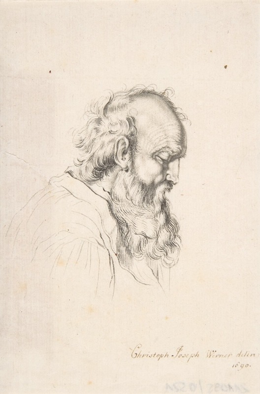 Bearded Man by Christoph Joseph Werner, 1690 — digital art print download