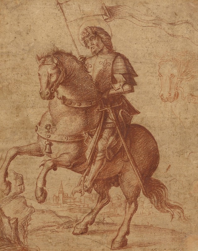 A Saint on Horseback by Circle of Giovanni Battista Cima da Conegliano, 1510 — digital art print download