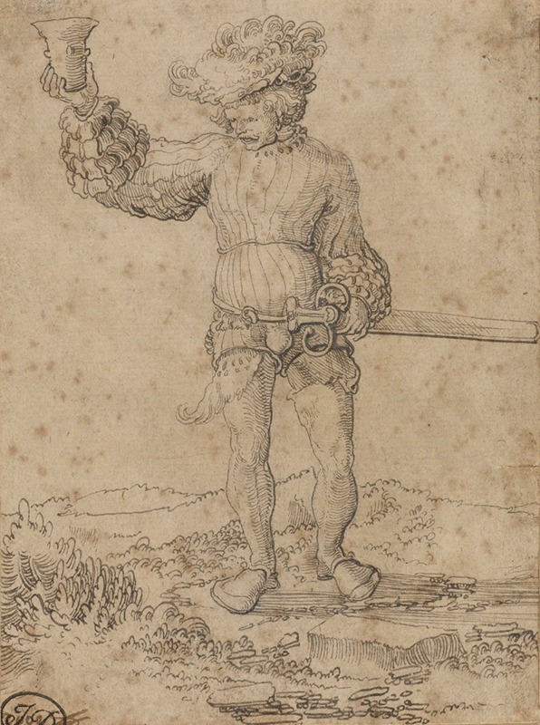 Mercenary Soldier in a Landscape by Circle of Wolf Huber, 1515 — digital art print download