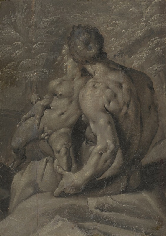 Two Male Nudes by Корнелис Корнелисз ван Харлем, 1590 — digital art print download