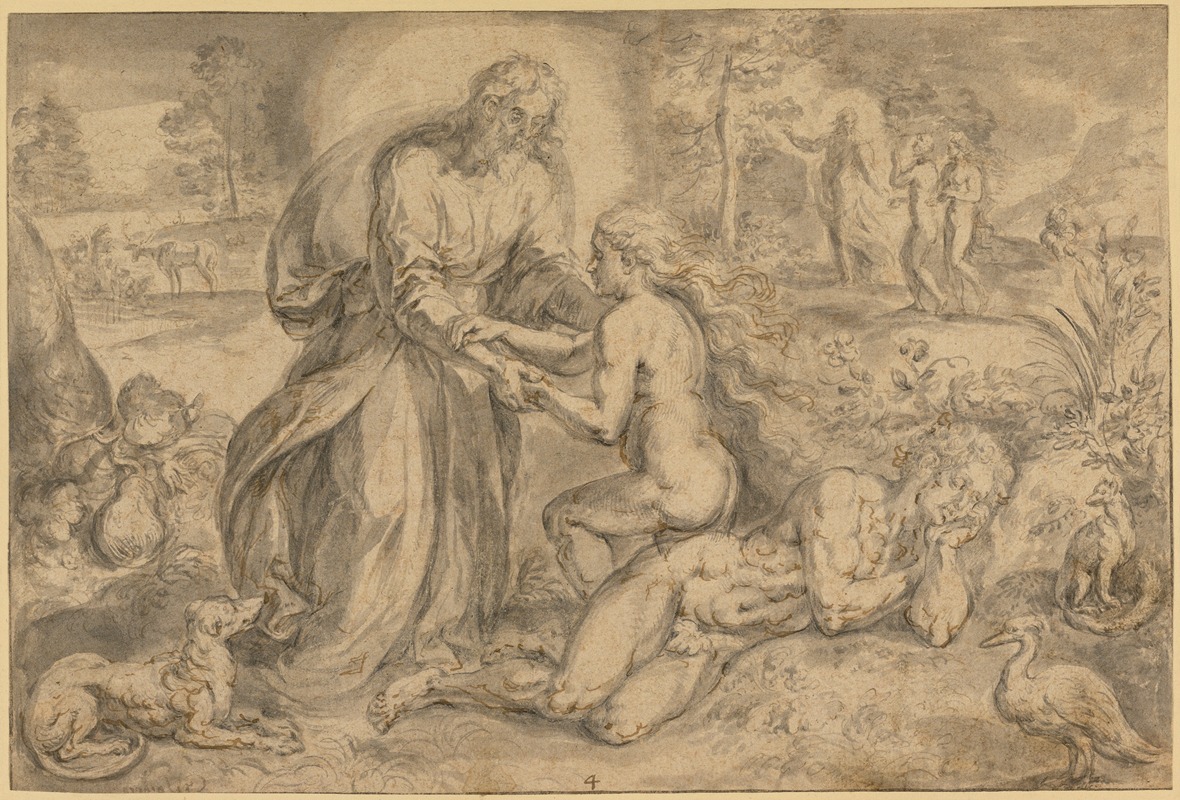 Creation of Eve by Криспейн ван ден Брук, 1575 — digital art print download