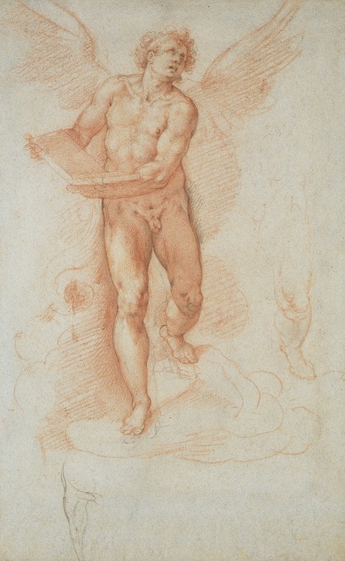 An Angel Holding a Book by Cristoforo Roncalli, 1583–1586 — digital art print download