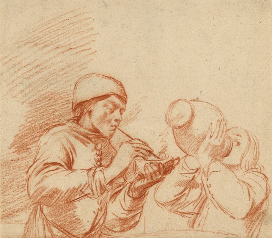 Studies of a Man Smoking and a Man Drinking — Dirk (Theodorus) Helmbreker