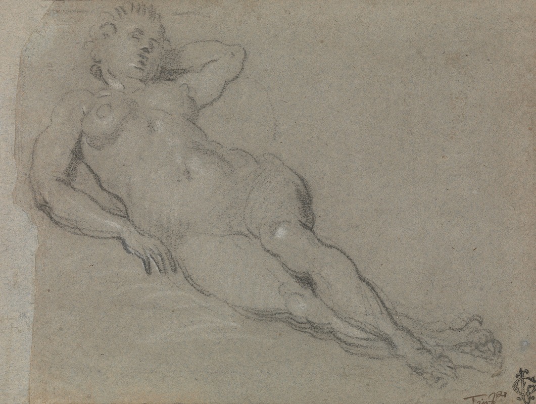 Reclining Female Nude by Доменико Тинторетто — digital art print download