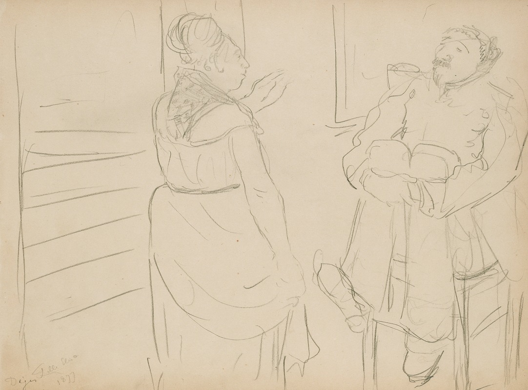 Brothel Scene by Эдгар Дега, 1877 — digital art print download
