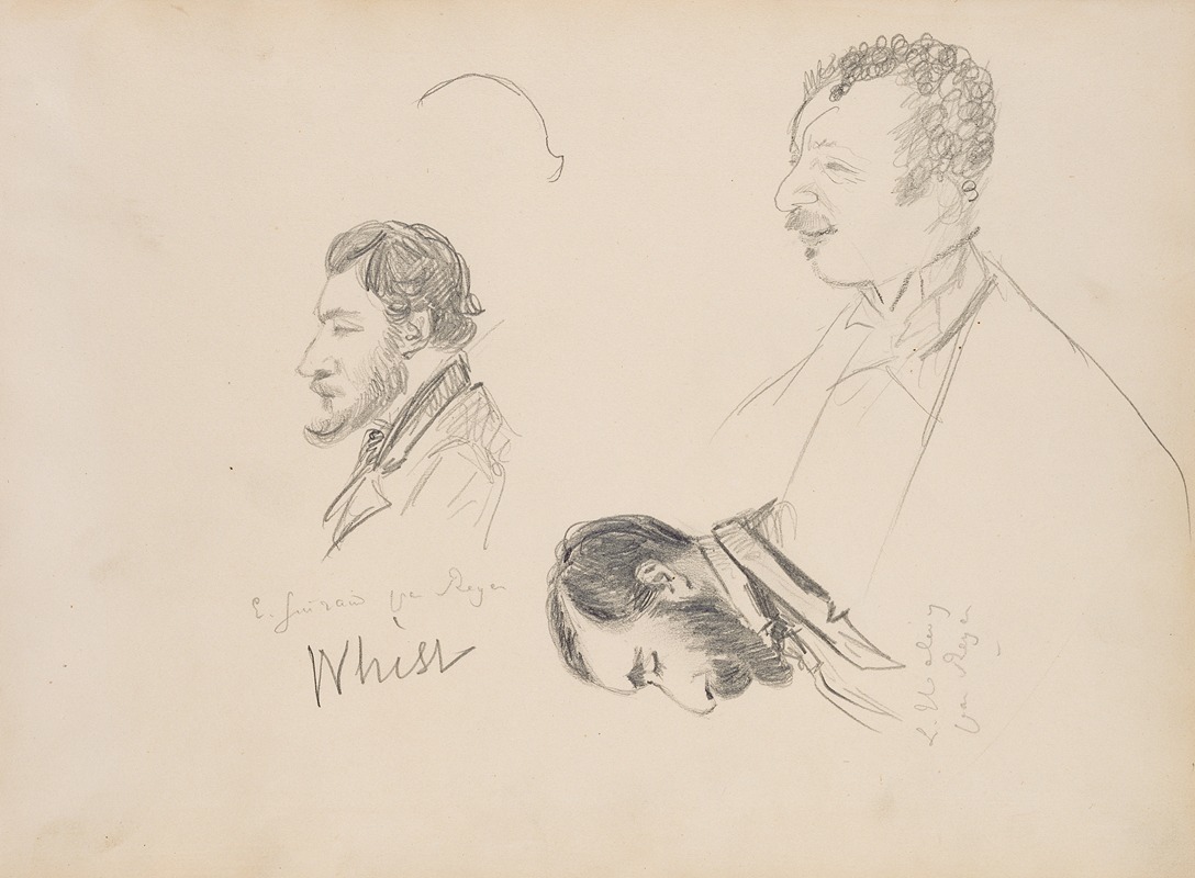 Sketches of Men in Profile — Edgar Degas
