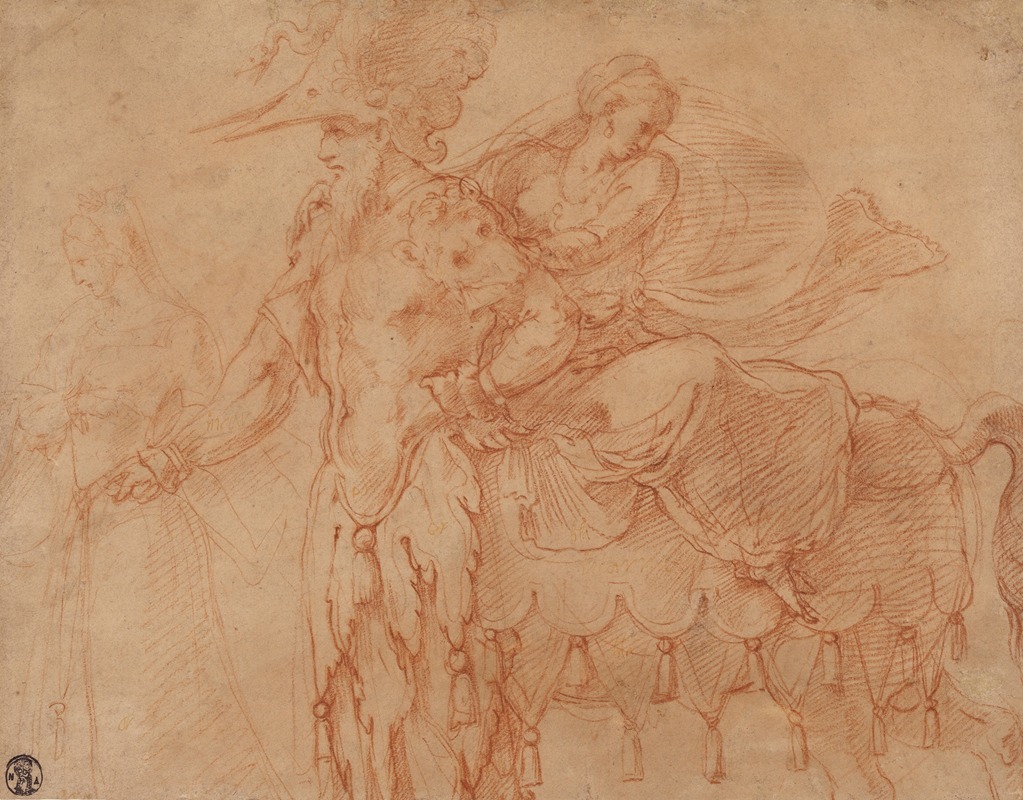 Centaur and Lapith by Francesco Primaticcio, 1540 — digital art print download