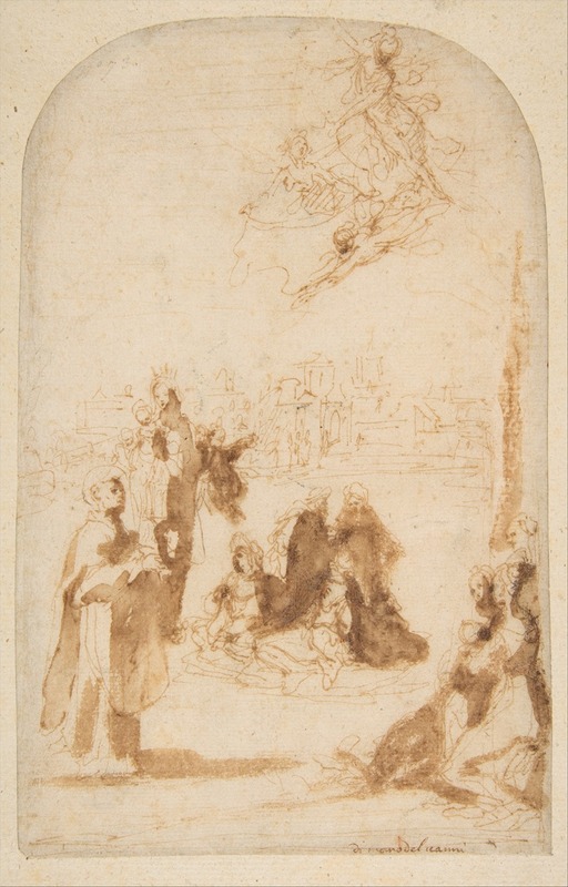 Saint Hyacinth Walking on the Waters by Francesco Vanni, 1599 — digital art print download