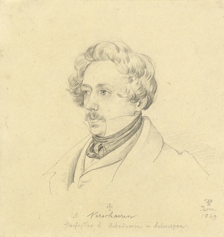 Portrait of Painter Jan Antoon Verschaeren — Friedrich Preller the Elder