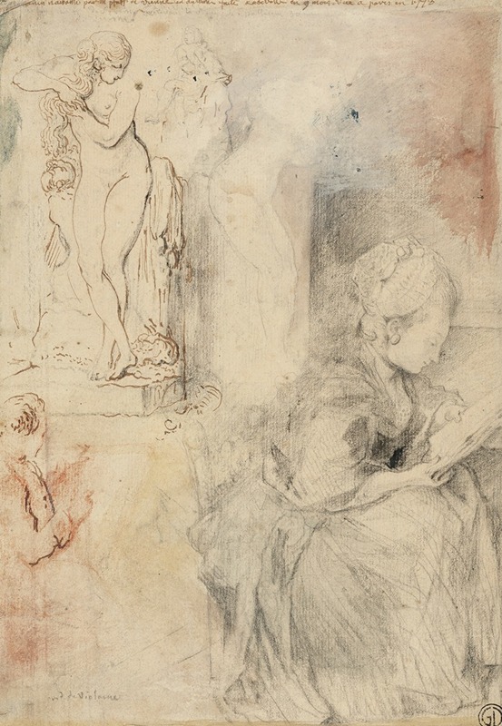 Sheet of Studies by Габриэль де Сент-Обен — digital art print download