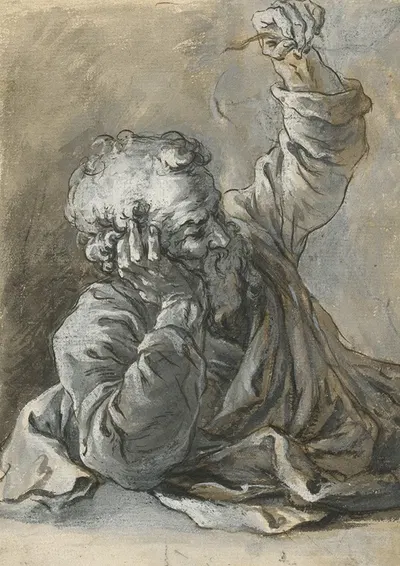 Reclining Old Man by Georges Lallemant, 1625 — digital art print download