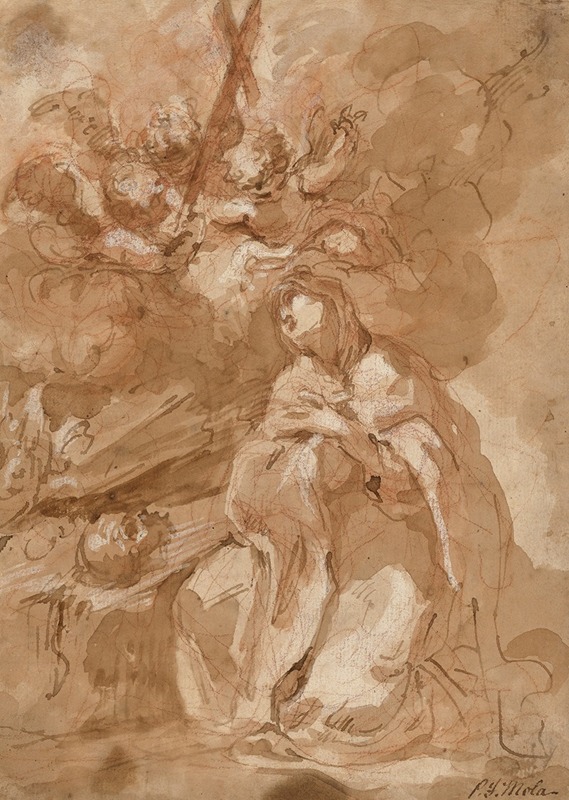 A Female Saint Contemplating a Crucifix — Giovanni Antonio Guardi