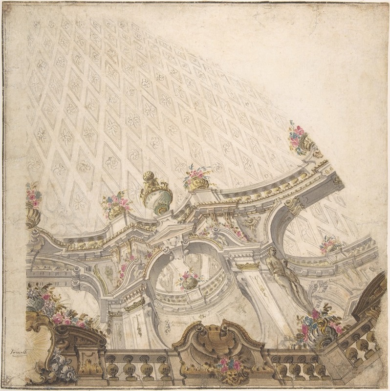 Design for a Cupola Decoration by Giovanni Antonio Torricelli — digital art print download