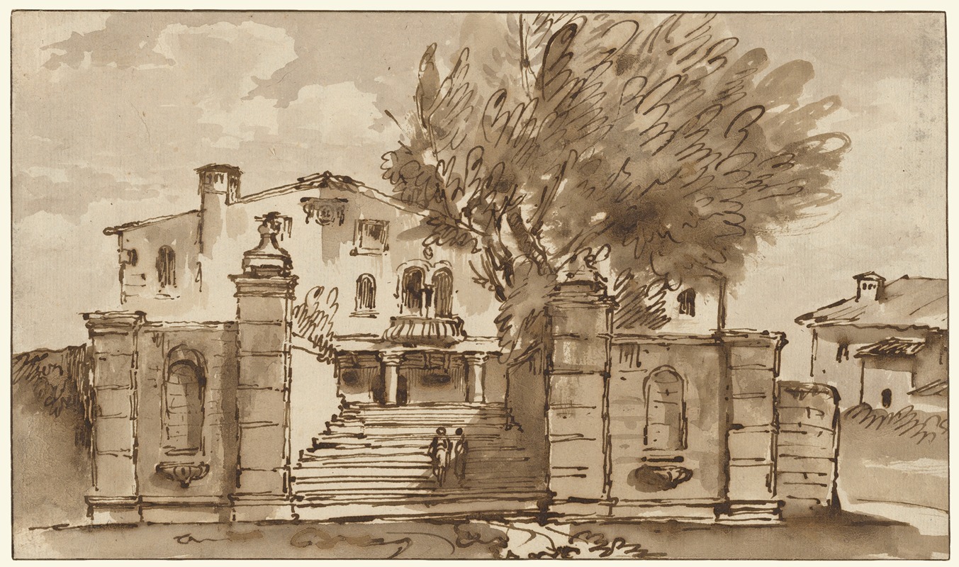 View of a Villa by Джованни Баттиста Тьеполо, 1757–1759 — digital art print download