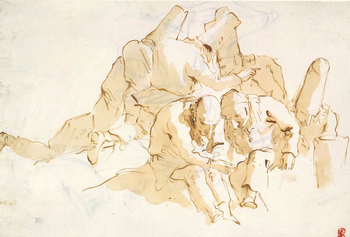 A Group of Punchinelli Seated — Джованни Баттиста Тьеполо