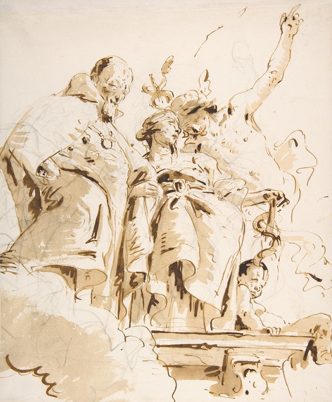 Aged Dignitary Attended by Mercury and Prudence by Джованни Баттиста Тьеполо, 1696–1770 — digital art print download