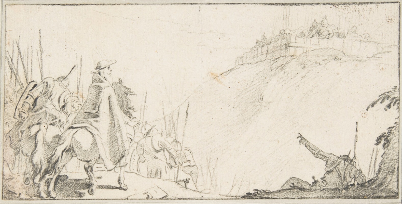 Cardinal with Troops Facing a Fortification on a Hilltop by Джованни Баттиста Тьеполо, 1696–1770 — digital art print download