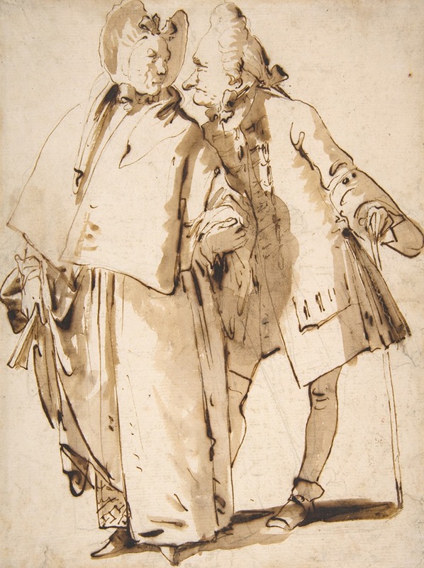 Caricature; An Elderly Couple by Джованни Баттиста Тьеполо, 1696–1770 — digital art print download