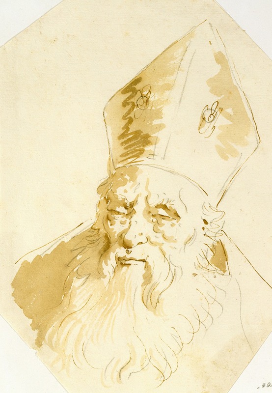 Head of a Bishop by Джованни Баттиста Тьеполо — digital art print download