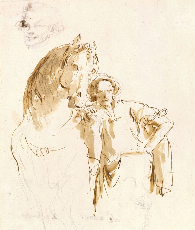 Man Leaning against a Horse by Джованни Баттиста Тьеполо, 1757 — digital art print download