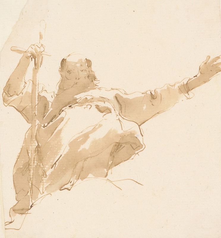 Old Man Holding a Sword, His Left Arm Outstretched — Giovanni Battista Tiepolo