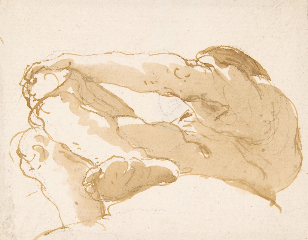 Seated Man Turned Towards the Left Seen from Below by Джованни Баттиста Тьеполо, 1696–1770 — digital art print download