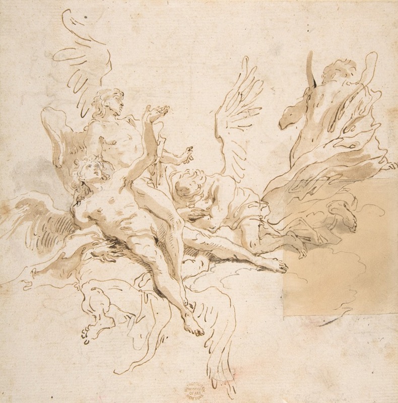 Sheet of Studies; Five Angels by Джованни Баттиста Тьеполо, 1696–1770 — digital art print download