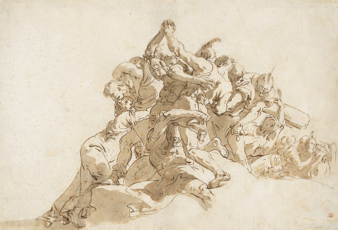 Soldiers Trying to Prevent Two Men From Fighting — Giovanni Battista Tiepolo