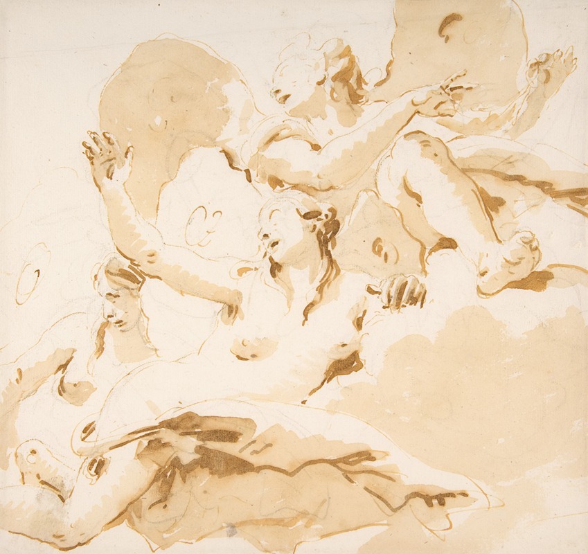 Three Winged Female Figures by Giovanni Battista Tiepolo, 1696–1770 — digital art print download