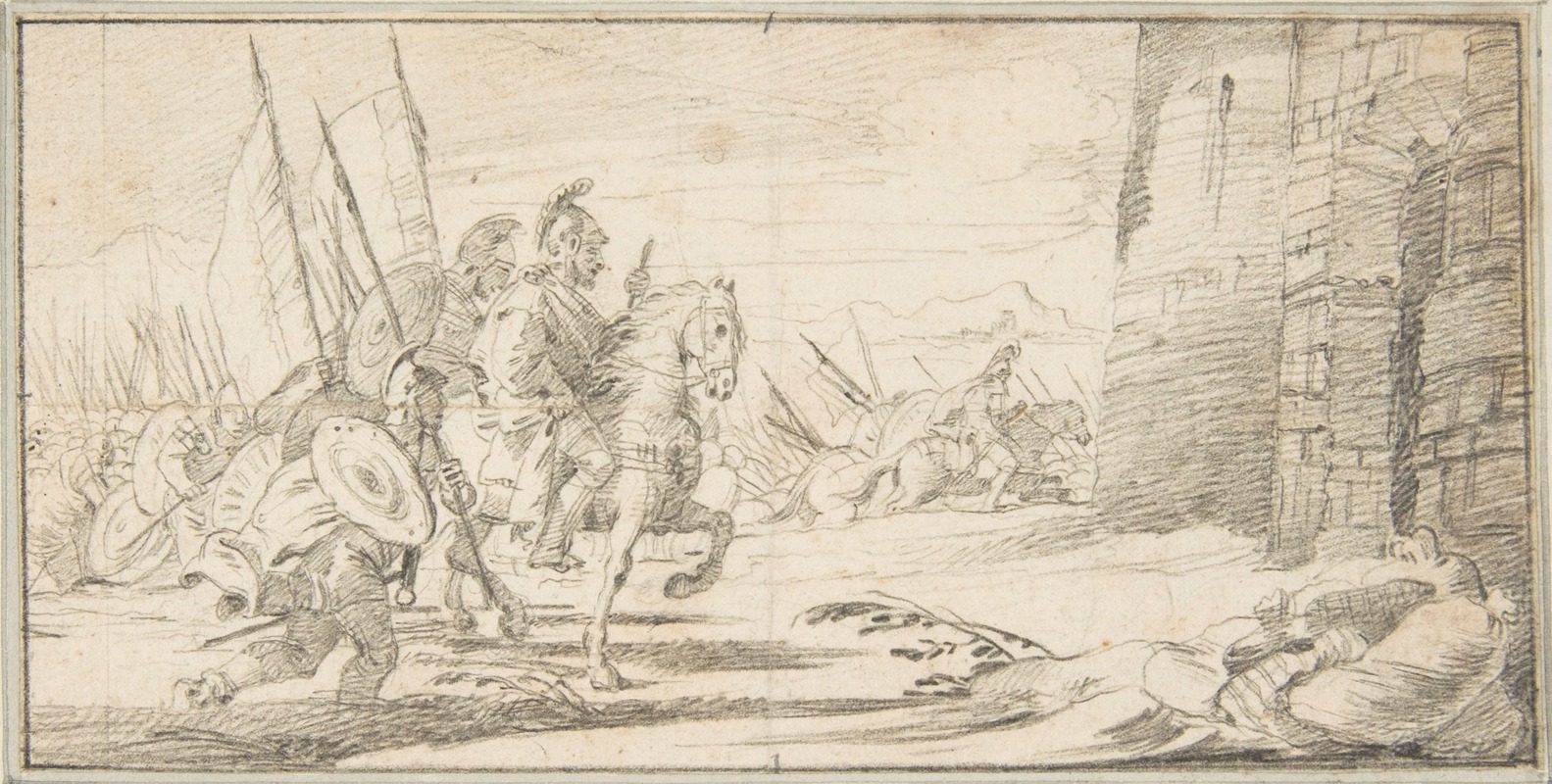 Troops Advancing toward a City Gate by Джованни Баттиста Тьеполо, 1696–1770 — digital art print download