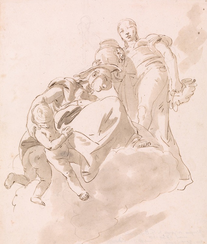 Two Allegorical Figures for a Ceiling by Джованни Баттиста Тьеполо, 1734 — digital art print download