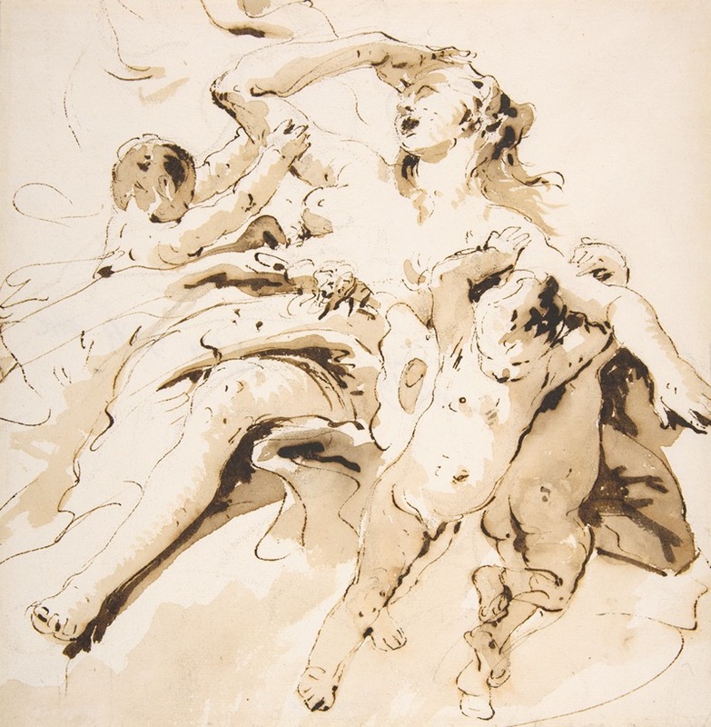 Woman Transported by Three Putti by Джованни Баттиста Тьеполо, 1696–1770 — digital art print download