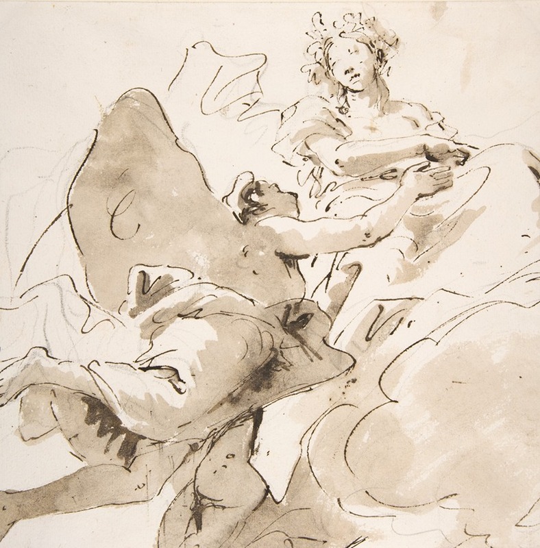 Zephyr and Flora by Джованни Баттиста Тьеполо, 1696–1770 — digital art print download