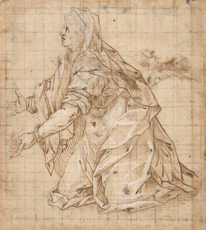 Woman Kneeling Facing Left by Джованни Баттиста Тротти, 1555–1619 — digital art print download