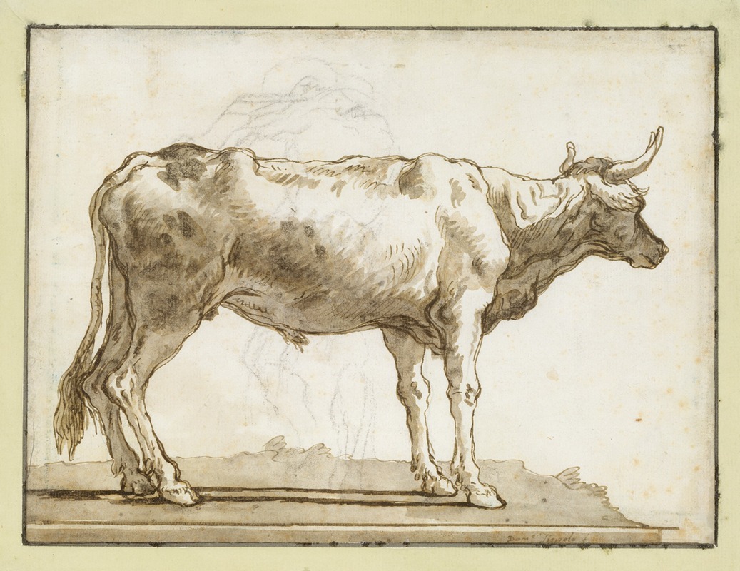 A Bullock Standing to the Right (on a Base) — Giovanni Domenico Tiepolo
