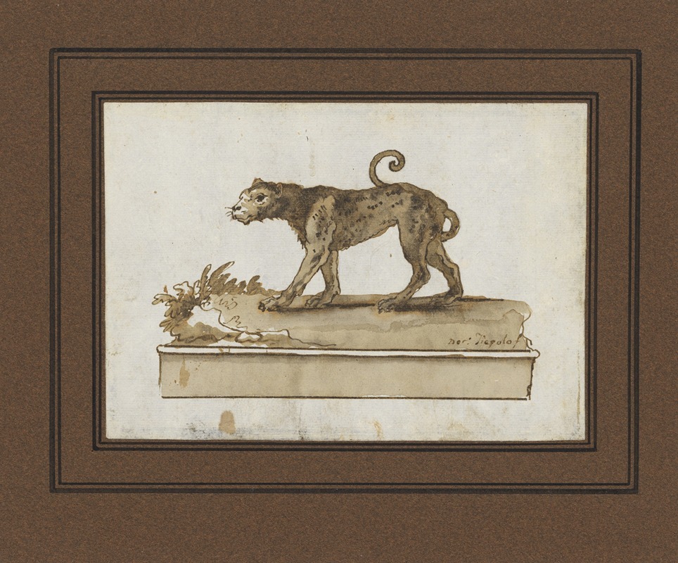 A Leopard, Moving to the Left (on a Base) by Джованни Доменико Тьеполо — digital art print download